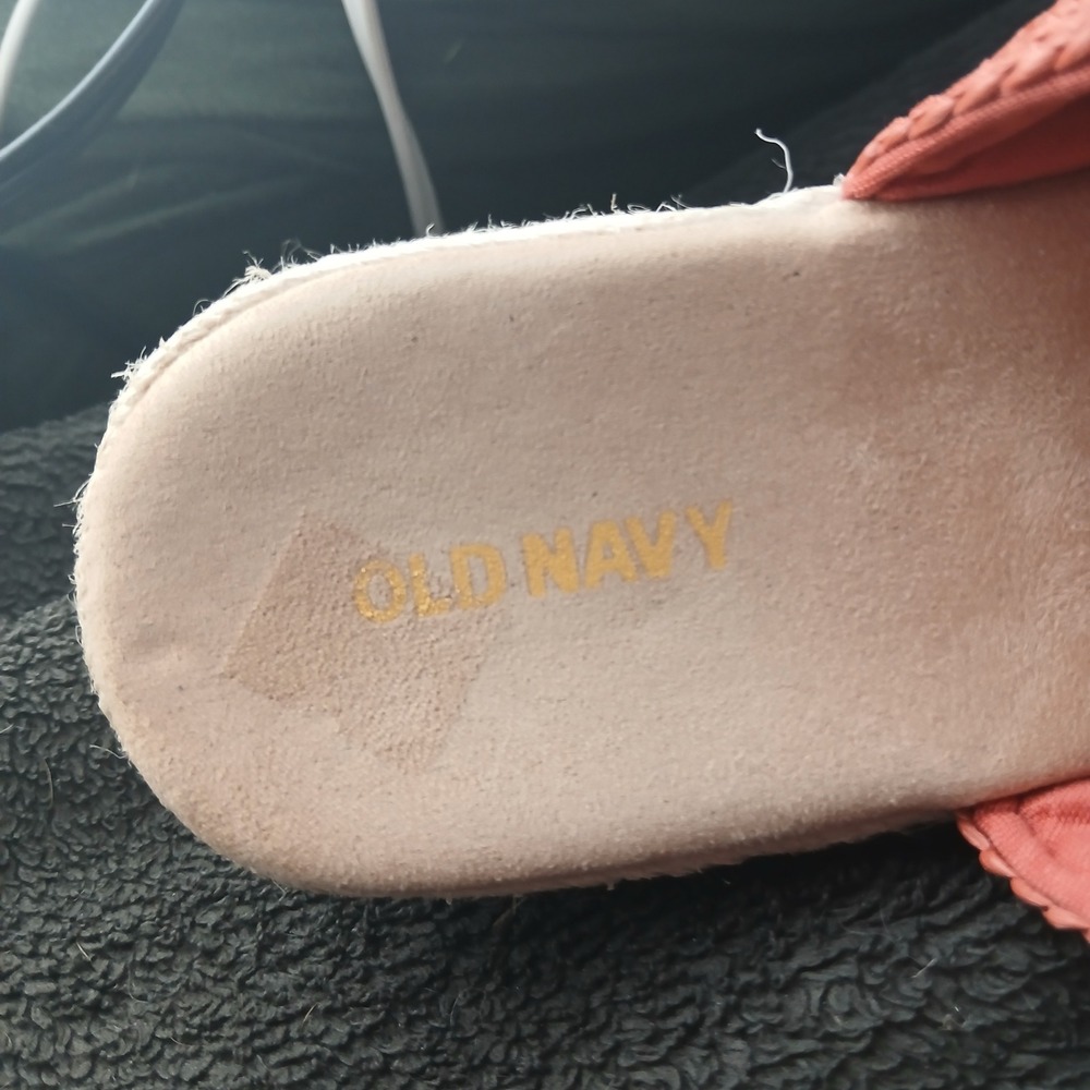 Old Navy Two Band Espadrille Sandals 7 Gingerspice Woven Platform Boho Wedge - Picture 5 of 10